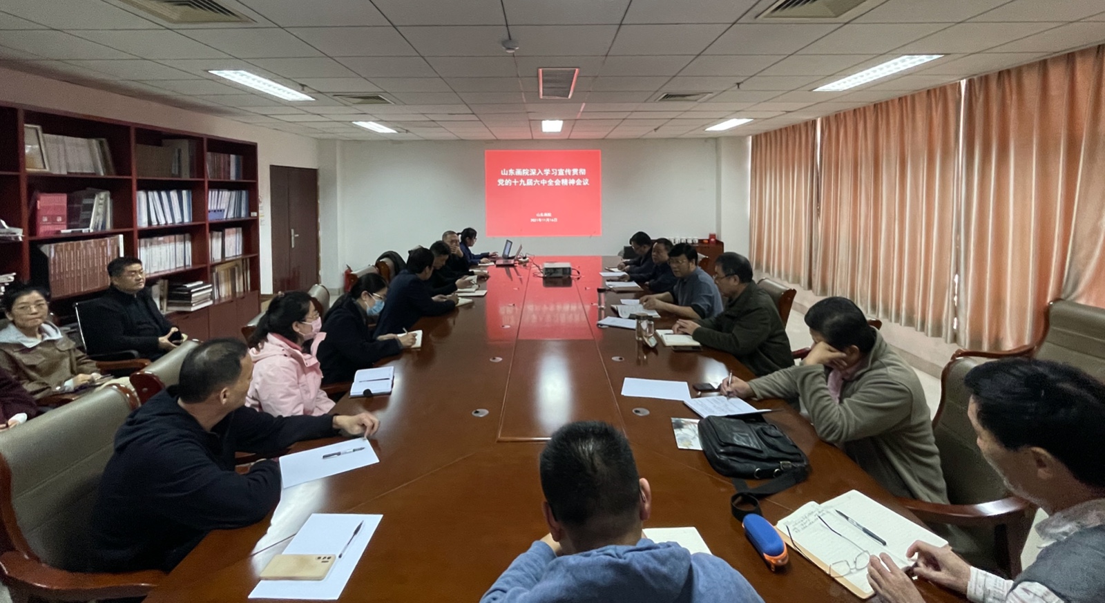 山东画院召开深入学习宣传贯彻党的十九届六中全会精神会议