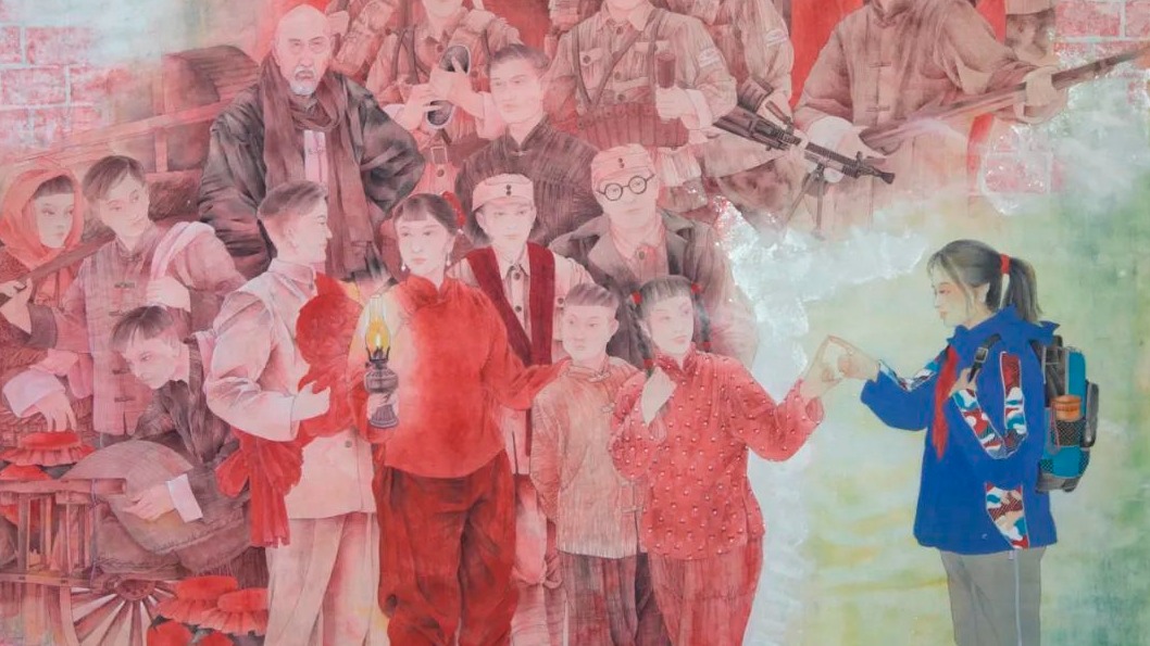 ​“固我长城·山东军旅主题美术作品展”赏析之九——吴磊《薪火相传·沂蒙山》
