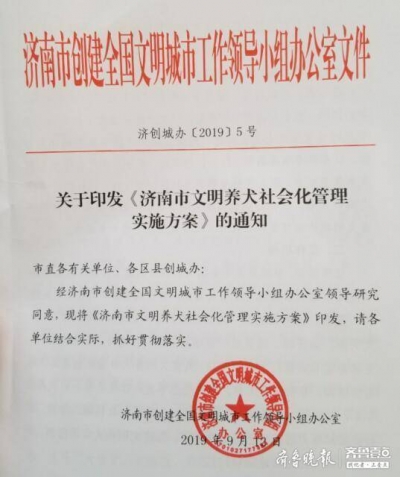 济南市正式发布文明养犬实施方案，每个小区至少抽检十只狗