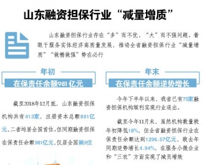 体量与作用发挥曾经明显不成比例 山东融资担保业先“瘦身”再强体