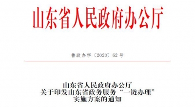 重磅！山东省开启政务服务“一链办理”新模式