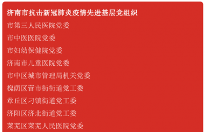 济南200名个人100个集体获评抗击新冠疫情先进