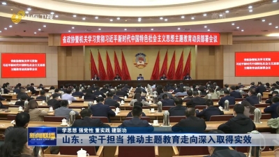 学思想 强党性 重实践 建新功 | 山东：实干担当 推动主题教育走向深入取得实效