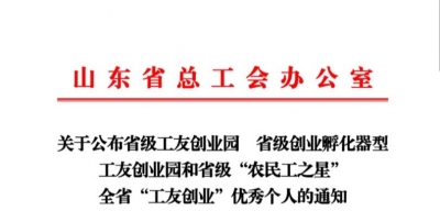 喜报丨青州市工友创业工作再添新省级荣誉！