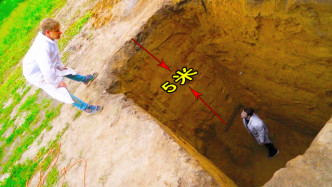 掉进5米深坑，空手也能逃生吗？实验证明一切皆有可能！