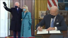 现场！拜登正式入主白宫 签署重新加入巴黎协定等一系列行政令