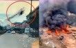 温岭油罐车爆炸已致4死50伤 车辆被炸飞砸毁房屋 现场一片火海