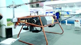 实拍深圳物博会现双桨大型无人机 号称载重500公斤续航4小时