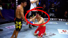 彝族硬汉三次抱起对手朝地猛摔暴砸，日本拳手赛后一脸血跪在台上